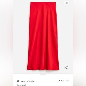 J.Crew Gwyneth Red Slip Skirt